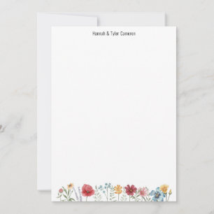 Custom Name Watercolor Wildflower Personal Card