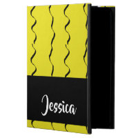 Custom name wavy lines on yellow powis iPad air 2 case