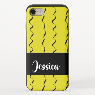 Custom name wavy lines on yellow