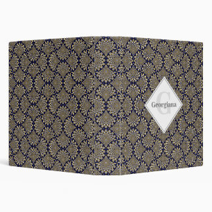 Custom Name We Are Watching You Navy & Gold Retro 3 Ring Binder