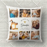 Custom Name We Love You Grandpa Modern Photo Throw Pillow<br><div class="desc">Give with all your heart: A unique,  modern birthday or holiday gift for Grandpa: This minimalist elegant Instagram photo collage throw pillow lets your photos shine - with your personal message and custom name under a shining printed golden heart.</div>