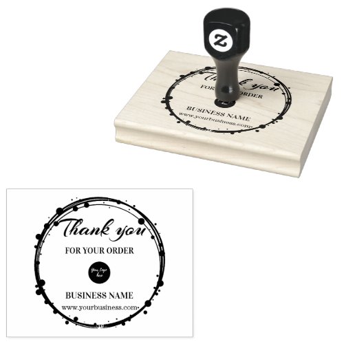Custom Name website Circle Thank you Business Logo Rubber Stamp