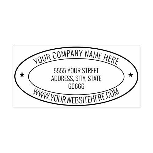 Custom Name Website Info Address Oval Rubber Stamp