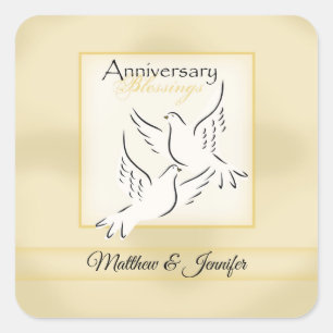 Custom Name, Wedding Anniversary Blessings Square Sticker