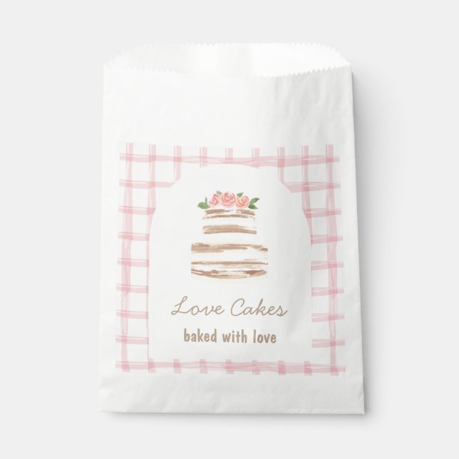 Custom Name Wedding Cake Business Sticker Favor Bag (Front)