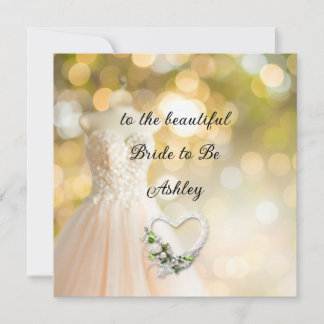 Custom Name Wedding Dress Bride to Be Card