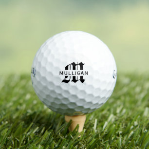 Custom Name Wedding Favor Monogram Template Golf Balls