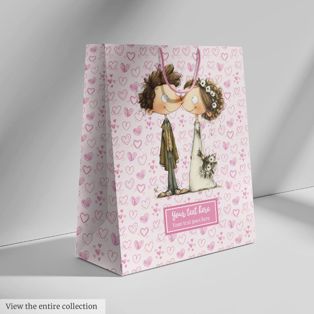 Custom Name Wedding Gift Bag Quirky Design (Custom Name Wedding Gift Bag Quirky Design)