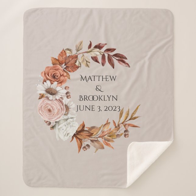 Custom Name Wedding Gift, Personalized Blanket (Front)