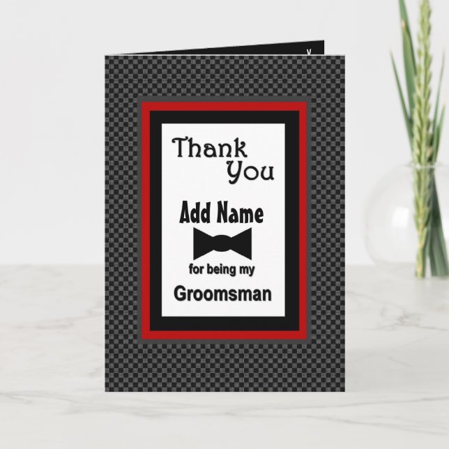 Custom Name Wedding Groomsman Thank You (Front)