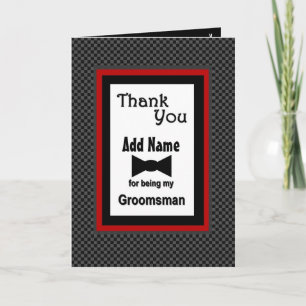 Custom Name Wedding Groomsman Thank You Card