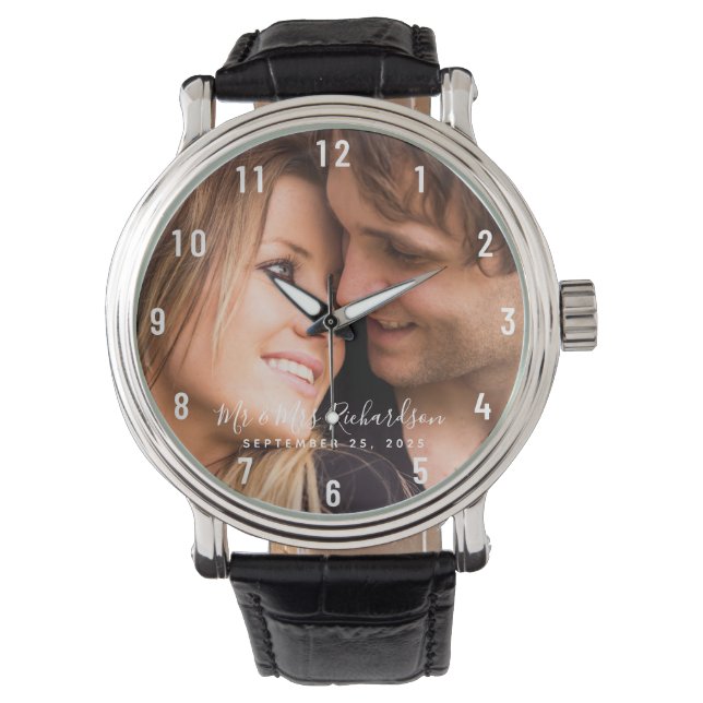 Custom Name Wedding Photo Watch (Front)