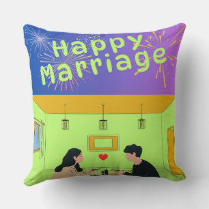 Custom name wedding pillow, Personalized pillow