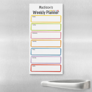 Custom Name Weekly Planner Magnetic Notepad