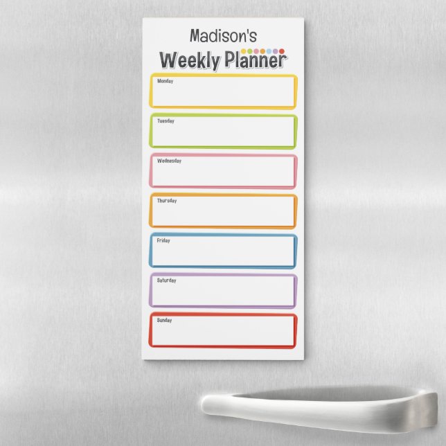 Custom Name Weekly Planner Magnetic Notepad (In Situ)