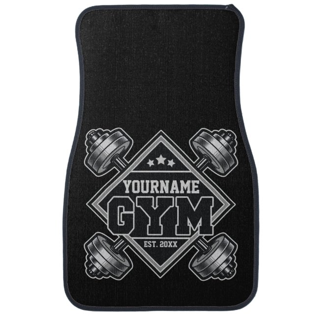 Custom NAME Weightlifting Home Crossfit Gym Car Floor Mat (Front)