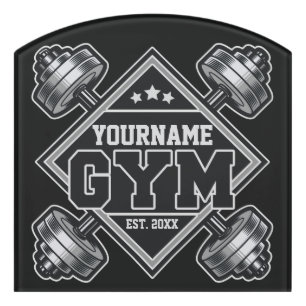 Custom NAME Weightlifting Home Crossfit Gym Door Sign