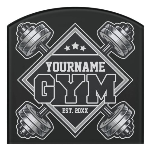Custom NAME Weightlifting Home Crossfit Gym  Door Sign