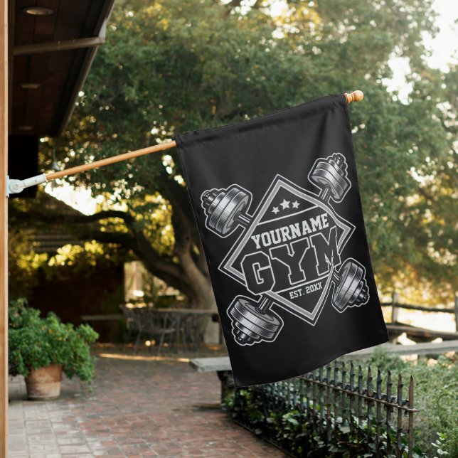 Custom NAME Weightlifting Home Crossfit Gym House Flag (In SItu)
