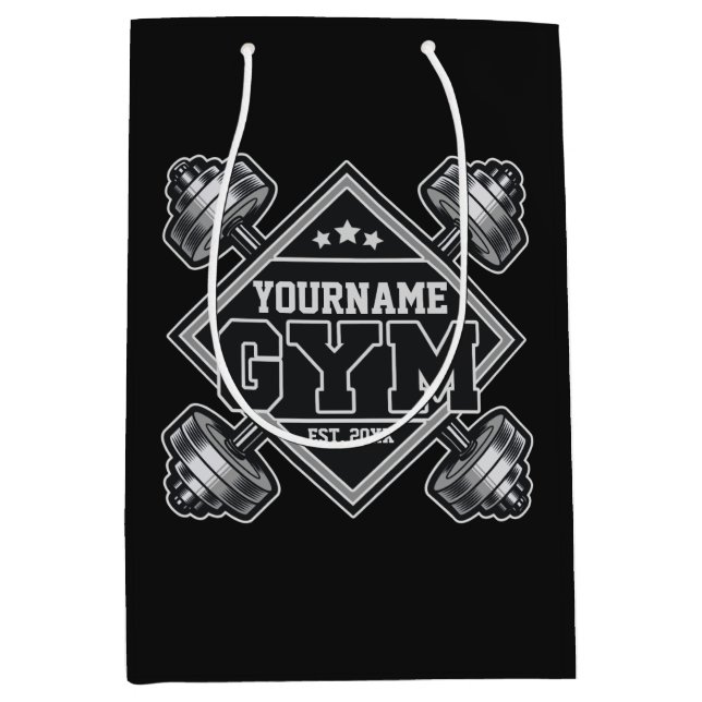 Custom NAME Weightlifting Home Crossfit Gym Medium Gift Bag (Front)