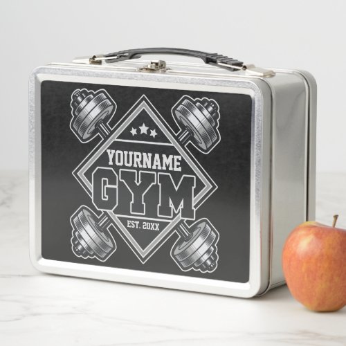 Custom NAME Weightlifting Home Crossfit Gym  Metal Lunch Box