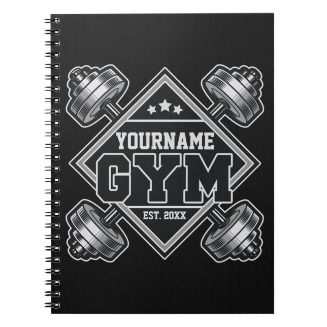 Custom NAME Weightlifting Home Crossfit Gym  Notebook (Front)