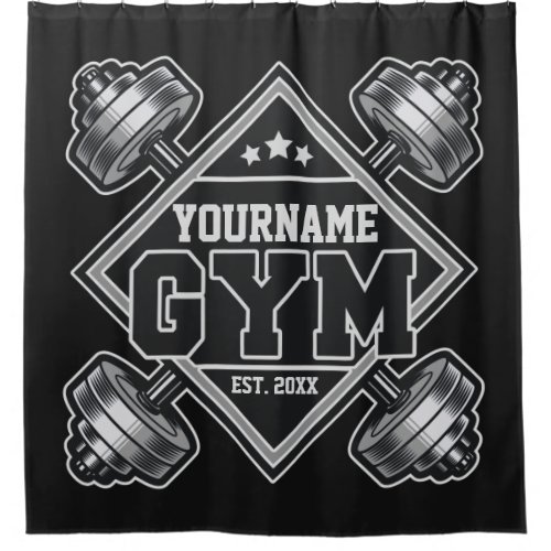 Custom NAME Weightlifting Home Crossfit Gym Shower Curtain
