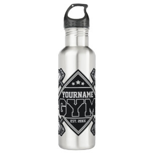 Custom NAME Weightlifting Home Crossfit Gym Stainless Steel Water Bottle