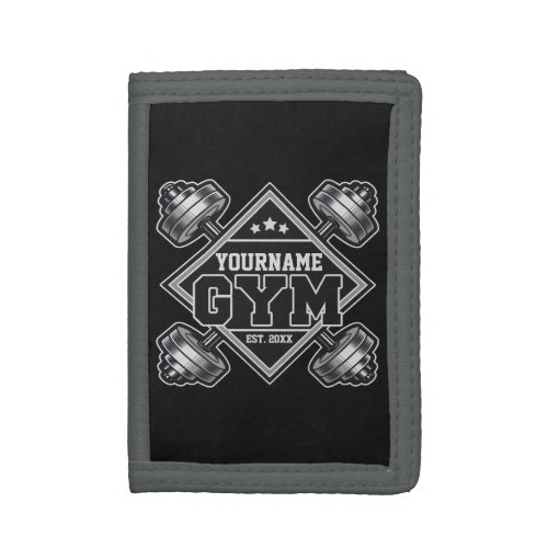 Custom NAME Weightlifting Home Crossfit Gym Trifold Wallet