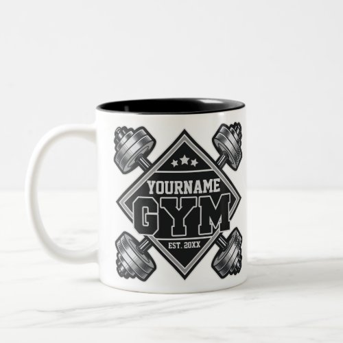 Custom NAME Weightlifting Home Crossfit Gym Two_Tone Coffee Mug