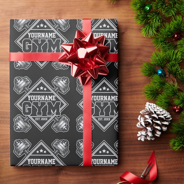 Custom NAME Weightlifting Home Crossfit Gym Wrapping Paper (Creator Uploaded)