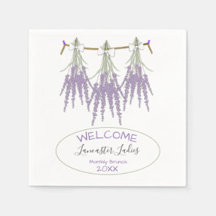 Custom Name Welcome Dried Lavender Bundles Brunch  Napkins