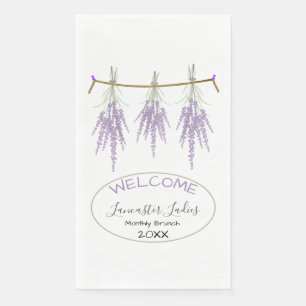 Custom Name Welcome Dried Lavender Bundles Brunch Paper Guest Towels