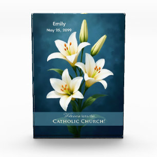 Custom Name Welcome to Catholic Church Liliew Acrylic Award