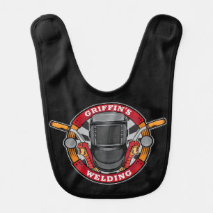 Custom NAME Welder Metal Fabricator Welding Shop Baby Bib