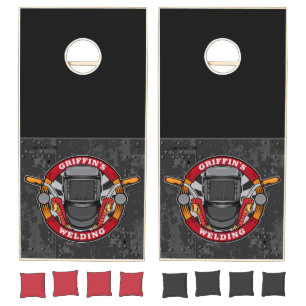 Custom NAME Welder Metal Fabricator Welding Shop Cornhole Set