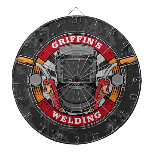 Custom NAME Welder Metal Fabricator Welding Shop Dart Board