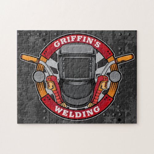 Custom NAME Welder Metal Fabricator Welding Shop Jigsaw Puzzle