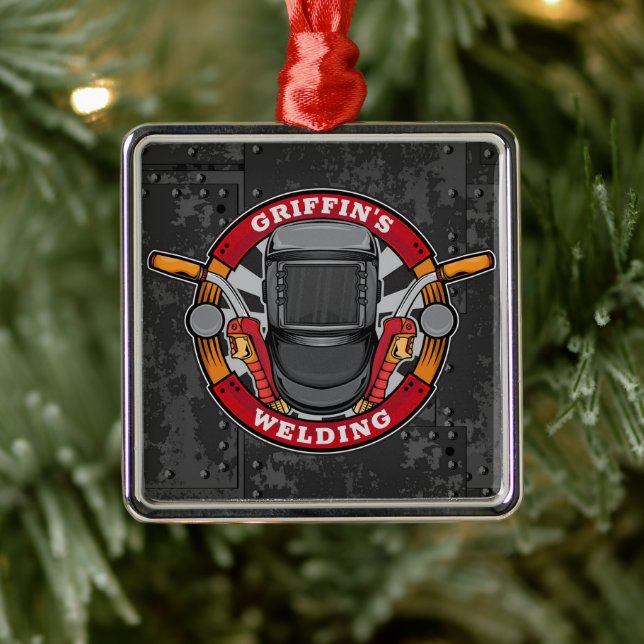 Custom NAME Welder Metal Fabricator Welding Shop Metal Ornament (Tree)