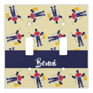 Custom name welder technician man pattern light switch cover