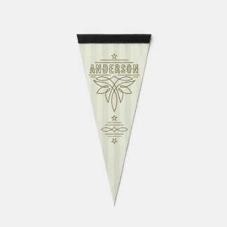 Custom Name Western Boot Stitching Family House Pennant Flag