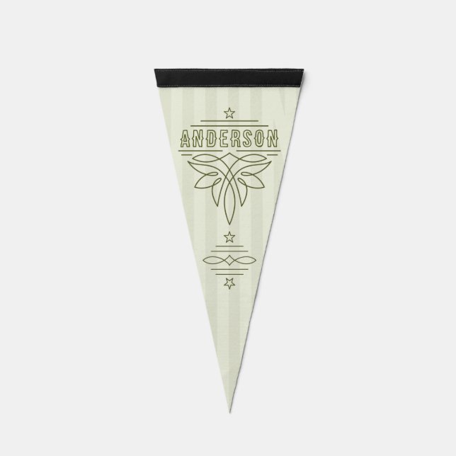 Custom Name Western Boot Stitching Family House  Pennant Flag (Front)