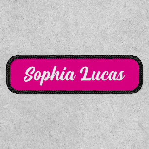 Custom name white and hot pink or any color patch