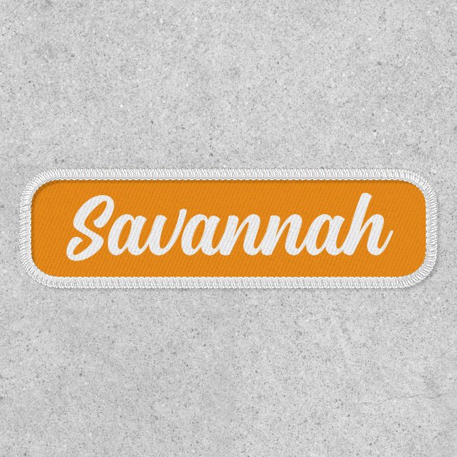 Custom name white and orange or any color patch (Front)