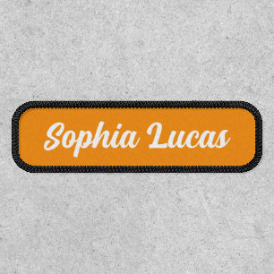 Custom name white and orange or any color patch