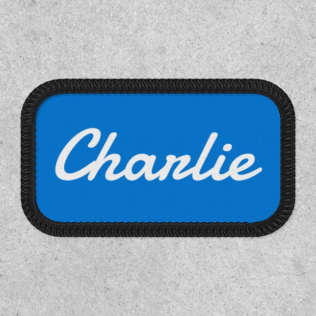 Custom name white blue or any color patch (Front)