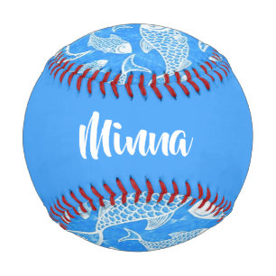 Custom name white fish baseball