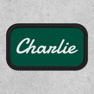 Custom name white forest green or any color patch