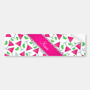 Custom name white pink cosmos limes bumper sticker