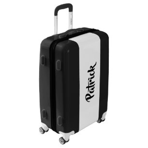 Custom name white plain luggage